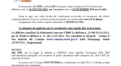 Avviso IMU e TASI 2016