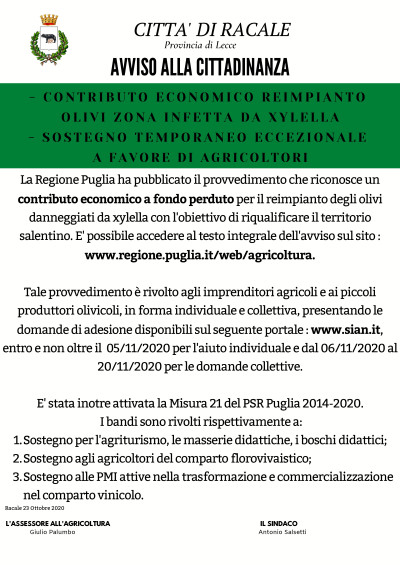 AVVISO ALLA CITTADINANZA