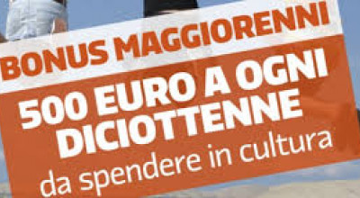 Bonus diciottenni: bonus di 500 euro da spendere in cultura