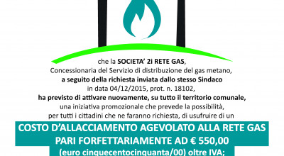 Costo di allacciamento alla rete gas agevolato 