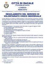 Manifesto Regolamento del  Servizio di Volontariato Civico  individuale
