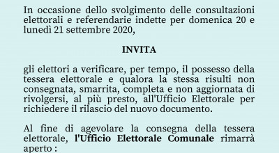 AVVISO DEL COMMISSARIO STRAORDINARIO RELATIVO ALLE CONSULTAZIONI ELETTORALI E...