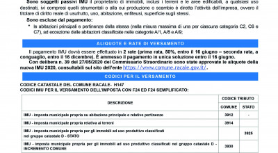 AVVISO  “IMU” norme, aliquote e scadenze - 1a RATA