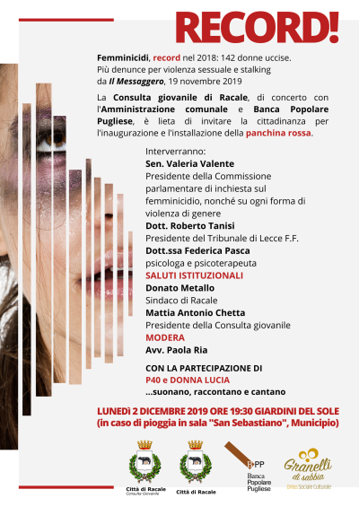 Inaugurazione panchina rossa