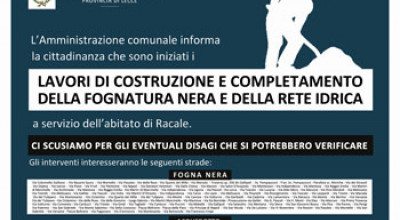 Inizio Lavori Completamento Rete Fognaria ed Acquedotto