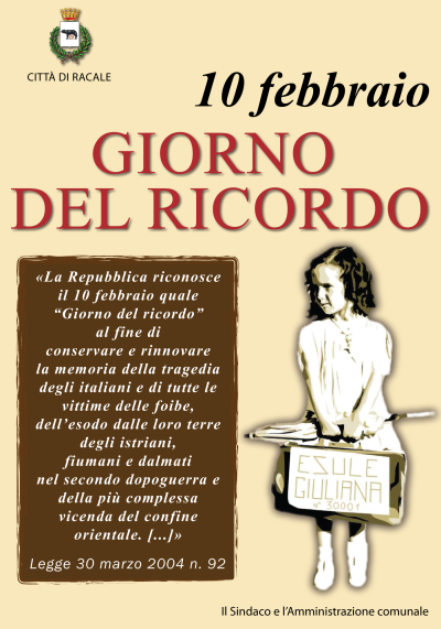 10 FEBBRAIO. GIORNO DEL RICORDO