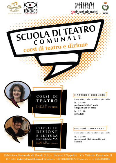 SCUOLA DI TEATRO COMUNALE corsi di teatro e dizione