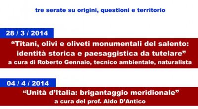 Primavera tra storia e cultura, tre serate su origini, questioni e territorio