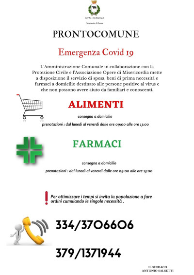 PRONTOCOMUNE Emergenza Covid-19