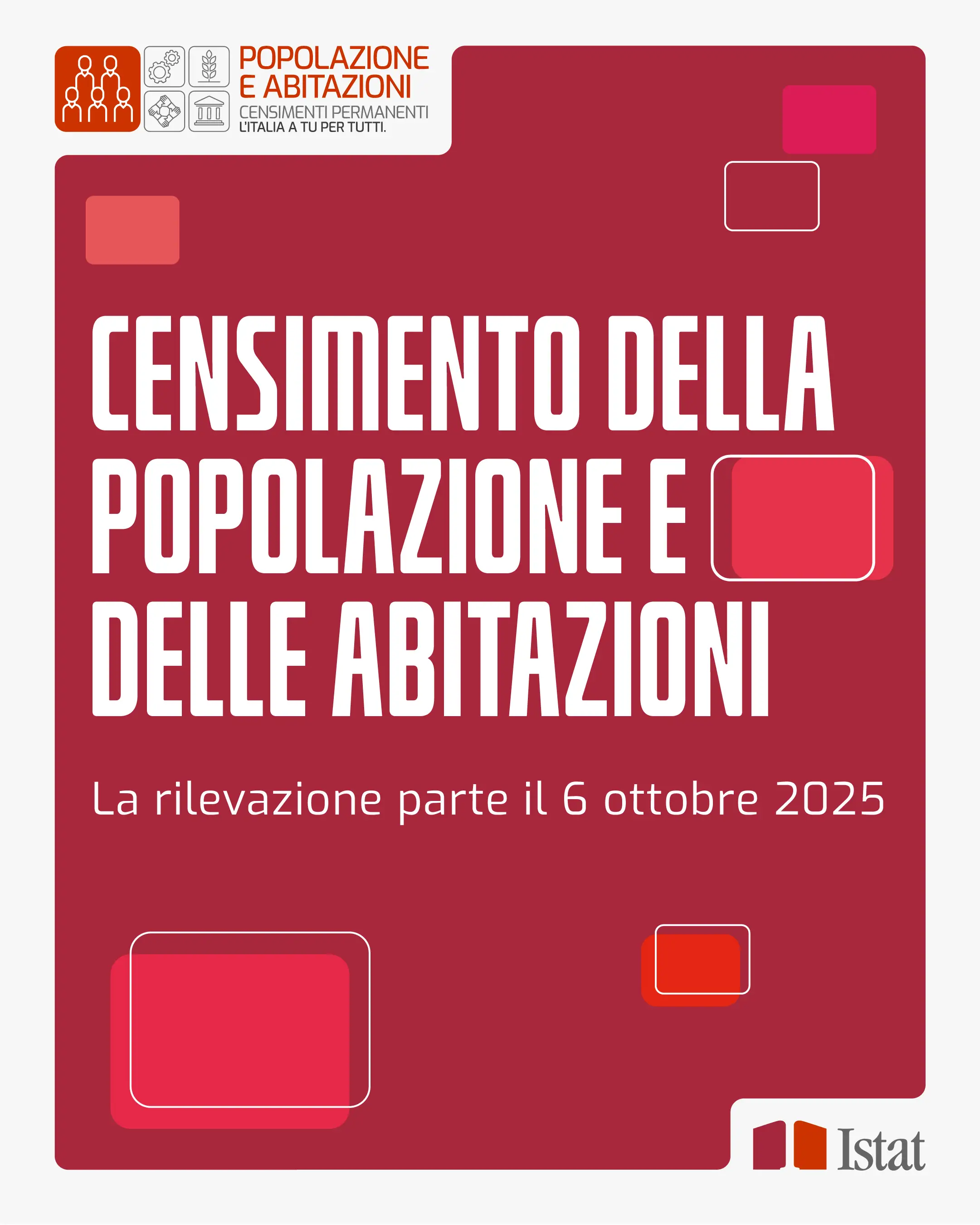 Censimento della popolazione e delle abitazioni - edizione 2025.