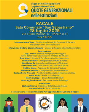 Legge d'iniziativa popolare "Guglielmo Minervini" per le quote generazionali nelle Istituzioni.